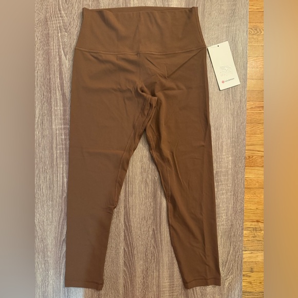 New with tags Lululemon Align high rise ribbed pant 25”. Java. Brown. Size 10. - Picture 9 of 11